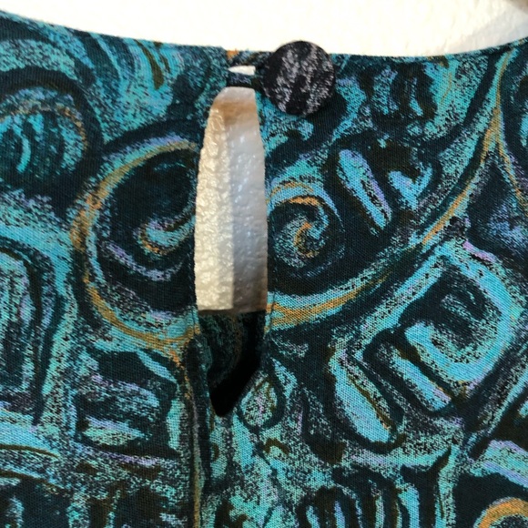 VTG Carole Little Vibrant Print Blouson Drop Waist Dress - Picture 12 of 15